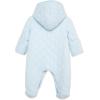 Little Me Clothes for Baby Boys’ and Girls’ Organic Cotton Quilted Velour Pram Snowsuit, NB to 9 Months(Blue)