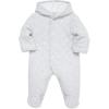 Little Me Clothes for Baby Boys’ and Girls’ Organic Cotton Quilted Velour Pram Snowsuit, NB to 9 Months(Grey)
