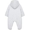 Little Me Clothes for Baby Boys’ and Girls’ Organic Cotton Quilted Velour Pram Snowsuit, NB to 9 Months(Grey)