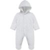 Little Me Clothes for Baby Boys’ and Girls’ Organic Cotton Quilted Velour Pram Snowsuit, NB to 9 Months(Grey)