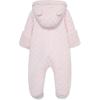 Little Me Clothes for Baby Boys’ and Girls’ Quilted Velour Pram Fall Winter Snowsuit with Fold-Over Mitts, 3 to 9 Months(Barely Pink)