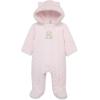 Little Me Clothes for Baby Boys’ and Girls’ Quilted Velour Pram Fall Winter Snowsuit with Fold-Over Mitts, 3 to 9 Months(Barely Pink)