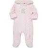 Little Me Clothes for Baby Boys’ and Girls’ Quilted Velour Pram Fall Winter Snowsuit with Fold-Over Mitts, 3 to 9 Months(Barely Pink)