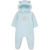 Little Me Clothes for Baby Boys’ and Girls’ Quilted Velour Pram Fall Winter Snowsuit with Fold-Over Mitts, 3 to 9 Months(Illusion Blue)