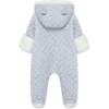 Little Me Clothes for Baby Boys’ and Girls’ Quilted Velour Pram Fall Winter Snowsuit with Fold-Over Mitts, 3 to 9 Months(Pale Heather Gray)