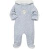 Little Me Clothes for Baby Boys’ and Girls’ Quilted Velour Pram Fall Winter Snowsuit with Fold-Over Mitts, 3 to 9 Months(Pale Heather Gray)