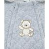 Little Me Clothes for Baby Boys’ and Girls’ Quilted Velour Pram Fall Winter Snowsuit with Fold-Over Mitts, 3 to 9 Months(Pale Heather Gray)
