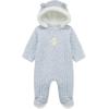 Little Me Clothes for Baby Boys’ and Girls’ Quilted Velour Pram Fall Winter Snowsuit with Fold-Over Mitts, 3 to 9 Months(Pale Heather Gray)