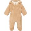 Little Me Clothes for Baby Boys’ and Girls’ Quilted Velour Pram Fall Winter Snowsuit with Fold-Over Mitts, 3 to 9 Months(Sesame/Crème Brulee)