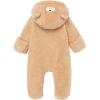 Little Me Clothes for Baby Boys’ and Girls’ Quilted Velour Pram Fall Winter Snowsuit with Fold-Over Mitts, 3 to 9 Months(Sesame/Crème Brulee)