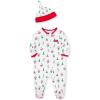 Little Me Clothes for Baby Skiing Santa Footie and Cap Set Romper Sleeper, Newborn