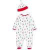 Little Me Clothes for Baby Skiing Santa Footie and Cap Set Romper Sleeper, Newborn