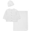 Little Me Clothes for Baby Sweater Gift Set Matching Sweater and Blanket, Baby Essentials, Baby Shower Gifts, 3 to 9 Months(Bright White)