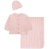 Little Me Clothes for Baby Sweater Gift Set Matching Sweater and Blanket, Baby Essentials, Baby Shower Gifts, 3 to 9 Months(Icy Pink)
