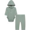 Little Me Simply Essential Solids Gender Neutral Bodysuit and Coordinating Pant Set, 3 Months to 12 Months(Chinois Green)
