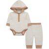 Little Me Simply Essential Solids Gender Neutral Bodysuit and Coordinating Pant Set, 3 Months to 12 Months(Oatmeal Heather/Praline)