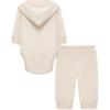 Little Me Simply Essential Solids Gender Neutral Bodysuit and Coordinating Pant Set, 3 Months to 12 Months(Oatmeal Heather/Smoke Gray)