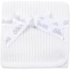 Little Me Baby Boys Blue Cable Knit Swaddling Receiving Blanket, 30 X 27 inches, 100% Cotton Baby Blankets(White Cable)