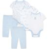 Little Me Clothes for Baby Boys’ and Girls’ 100% Organic Cotton 5PC Bodysuit and Pant Set, Baby Shower Essentials, NB to 9M(Blue)