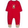 Little Me Clothes for Baby Boys’ and Girls’ Holiday Footies Rompers Sleepers, Newborn to 6 Months(Xmas Red Holiday Bear)