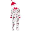 Little Me Clothes for Baby Boys’ and Girls’ Holiday Footies and Cap Set Romper Sleeper, Newborn to 18 Months(Brightwhite/Lipstick)