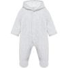 Little Me Clothes for Baby Boys’ and Girls’ Organic Cotton Quilted Velour Pram Snowsuit, NB to 9 Months(Grey)