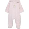 Little Me Clothes for Baby Boys’ and Girls’ Quilted Velour Pram Fall Winter Snowsuit with Fold-Over Mitts, 3 to 9 Months(Barely Pink)