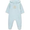 Little Me Clothes for Baby Boys’ and Girls’ Quilted Velour Pram Fall Winter Snowsuit with Fold-Over Mitts, 3 to 9 Months(Illusion Blue)