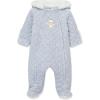 Little Me Clothes for Baby Boys’ and Girls’ Quilted Velour Pram Fall Winter Snowsuit with Fold-Over Mitts, 3 to 9 Months(Pale Heather Gray)