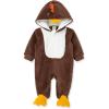 Little Me Clothes for Baby Boys’ and Girls’ Thanksgiving Fleece Footie Sleeper Rompers(Turkey Brown)