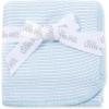 Little Me Knit Baby Blanket – 100% Soft Cotton, Snuggly and Breathable, Perfect as a Swaddle, Stroller Blanket or Nursery Decor for Boys and Girls, Pink Stripe, 30 x 40 Inches(Blue Stripe)