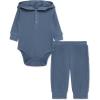 Little Me Simply Essential Solids Gender Neutral Bodysuit and Coordinating Pant Set, 3 Months to 12 Months(China Blue)