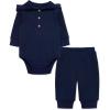 Little Me Simply Essential Solids Gender Neutral Bodysuit and Coordinating Pant Set, 3 Months to 12 Months(Medieval Blue)