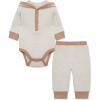 Little Me Simply Essential Solids Gender Neutral Bodysuit and Coordinating Pant Set, 3 Months to 12 Months(Oatmeal Heather/Praline)