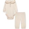 Little Me Simply Essential Solids Gender Neutral Bodysuit and Coordinating Pant Set, 3 Months to 12 Months(Oatmeal Heather/Smoke Gray)