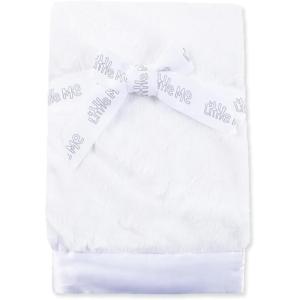 Little Me Blankets for Baby, Plush Swaddling Receiving Blanket, 30 x 27 Inches(White)