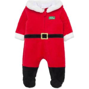 Little Me Clothes for Baby Boys’ and Girls’ Holiday Costume Suit Footies, Newborn to 6 Months(Santa Minky)