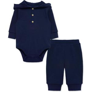 Little Me Simply Essential Solids Gender Neutral Bodysuit and Coordinating Pant Set, 3 Months to 12 Months(Medieval Blue)