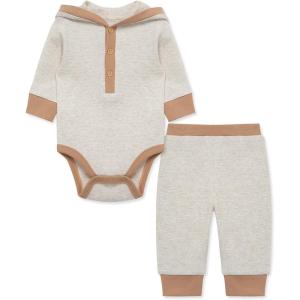 Little Me Simply Essential Solids Gender Neutral Bodysuit and Coordinating Pant Set, 3 Months to 12 Months(Oatmeal Heather/Praline)