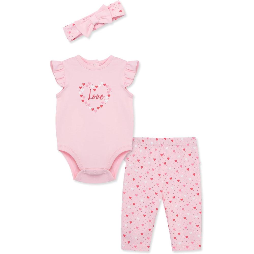 imageLittle Me Clothes for Baby Girls Bodysuit Pant and Headband Set 312 Months