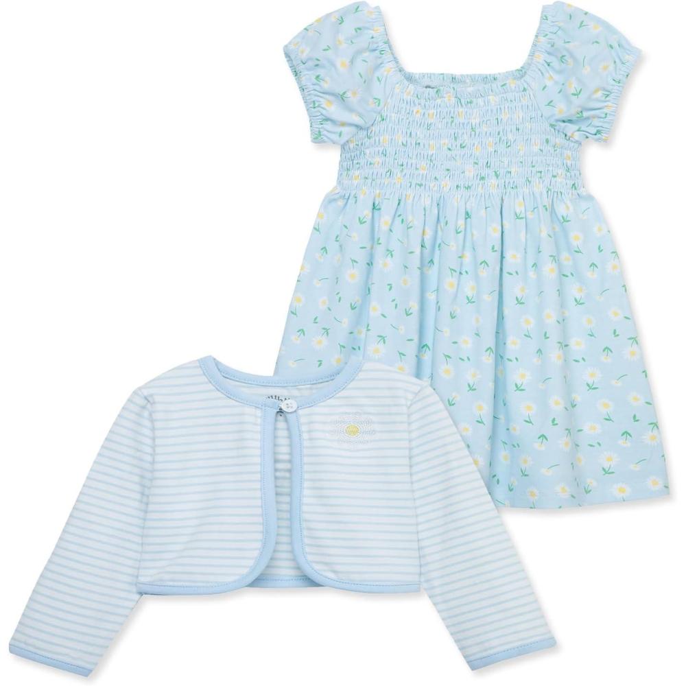 imageLittle Me Clothes for Baby Girls Knit Dress and Cardigan Sets 12 Months  4 ToddlerBlue