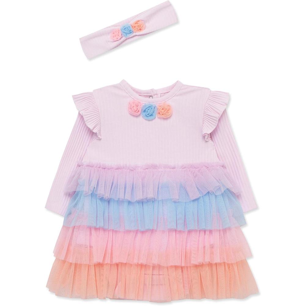 imageLittle Me Clothes for Baby Girls Tutu Popover and Matching Headband Set 3 Months to 12 MonthsLilac Snow