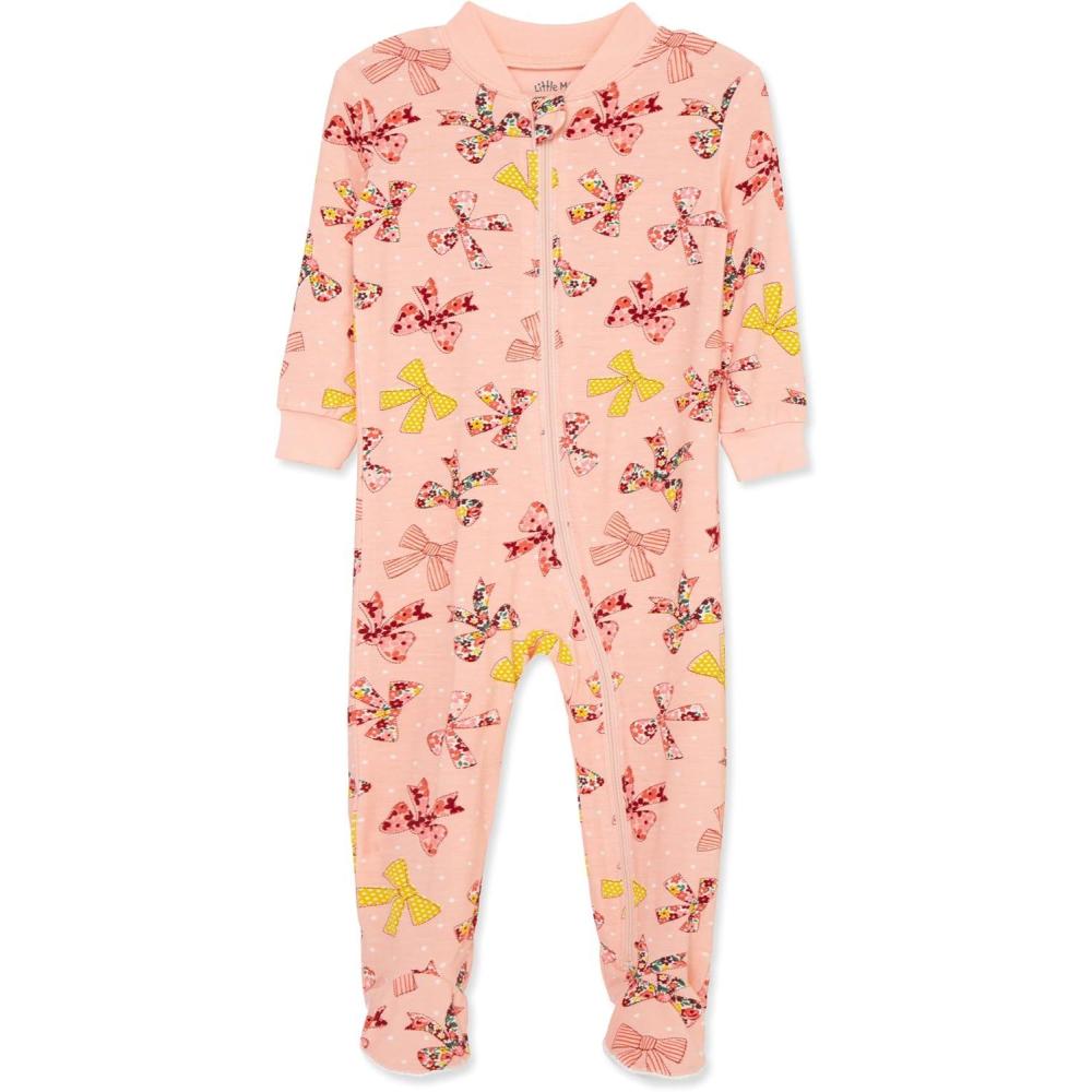 imageLittle Me Clothes for Baby Girls Zip Front Bodysuit Sleepwear 12 Months to 24 MonthsPowder Pink