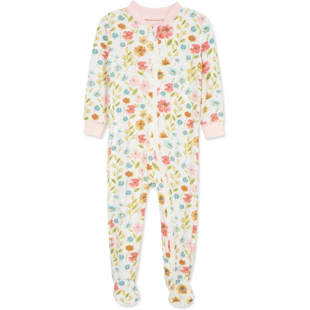 imageLittle Me Clothes for Baby Girls Zip Front Bodysuit Sleepwear 12 Months to 24 MonthsWhisper WhiteSeashell Pink
