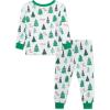 Little Me Baby Boys’ and Girls’ Christmas Holiday Santa Print Pajamas, 12M to 4T(Bright White/Jelly Bean Tree)