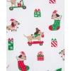 Little Me Baby Boys’ and Girls’ Christmas Holiday Santa Print Pajamas, 12M to 4T(Bright White/Lipstick Red Puppy)