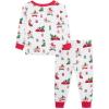 Little Me Baby Boys’ and Girls’ Christmas Holiday Santa Print Pajamas, 12M to 4T(Bright White/Lipstick Red Puppy)
