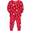 Little Me Baby Boys’ and Girls’ Christmas Holiday Santa Print Pajamas, 12M to 4T(Lipstick Red Ginderbread)