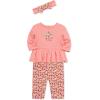 Little Me Baby Girls’ 3-Pc 100% Cotton, Bodysuit, Matching Headband and Pant Set, 3 Months to 24 Months(Rose Apple)
