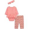 Little Me Baby Girls’ 3-Pc 100% Cotton, Bodysuit, Matching Headband and Pant Set, 3 Months to 24 Months(Rose Apple)